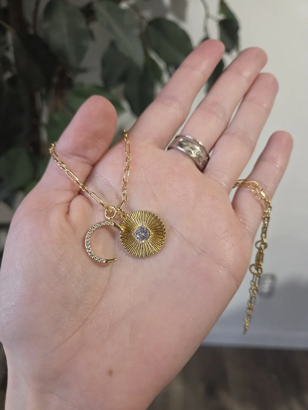 18k Gold Celestial Charm Necklace